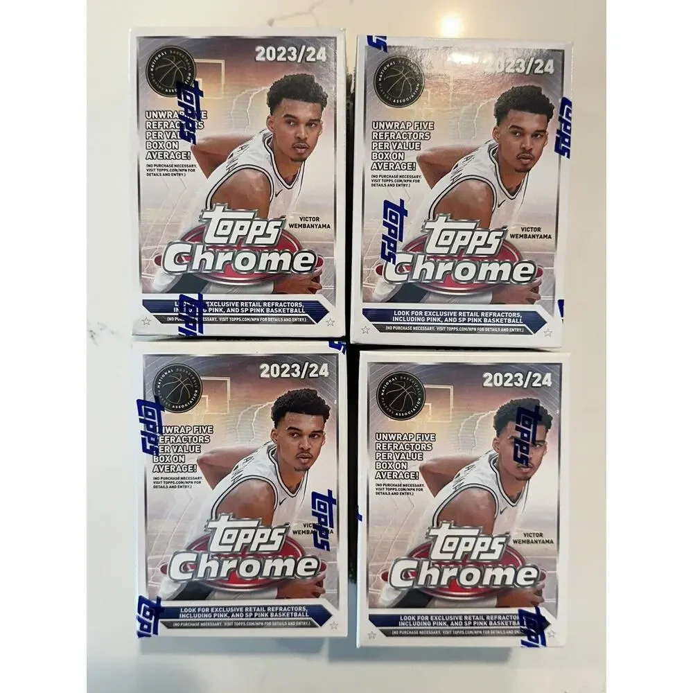 (LOT 4) 2023-24 Topps Chrome Basketball Factory Sealed Value Blaster Box IN HAND - Picture 2 of 7